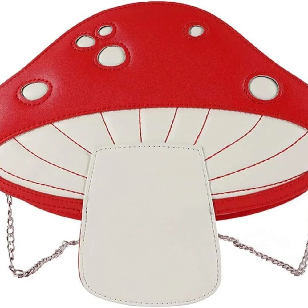 Women Mushroom Shape PU Leather Shoulder Bag Tote Crossbody Purse